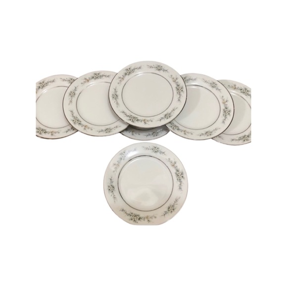 Noritake China Melissa pattern fine bone china cake plates. Set of 7 - Picture 2 of 6